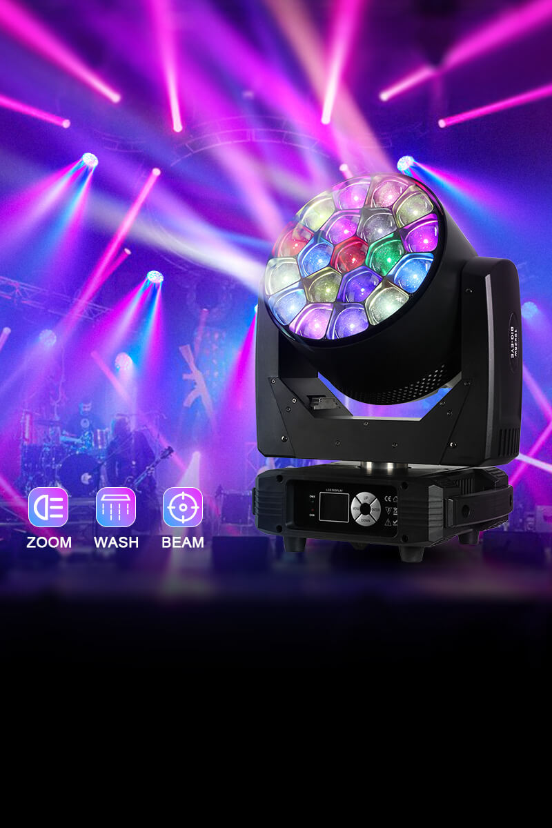 Betopper 19x25W RGBW 4-IN-1 Wash Zoom Pixel Mapping Moving Head Light  LM1925