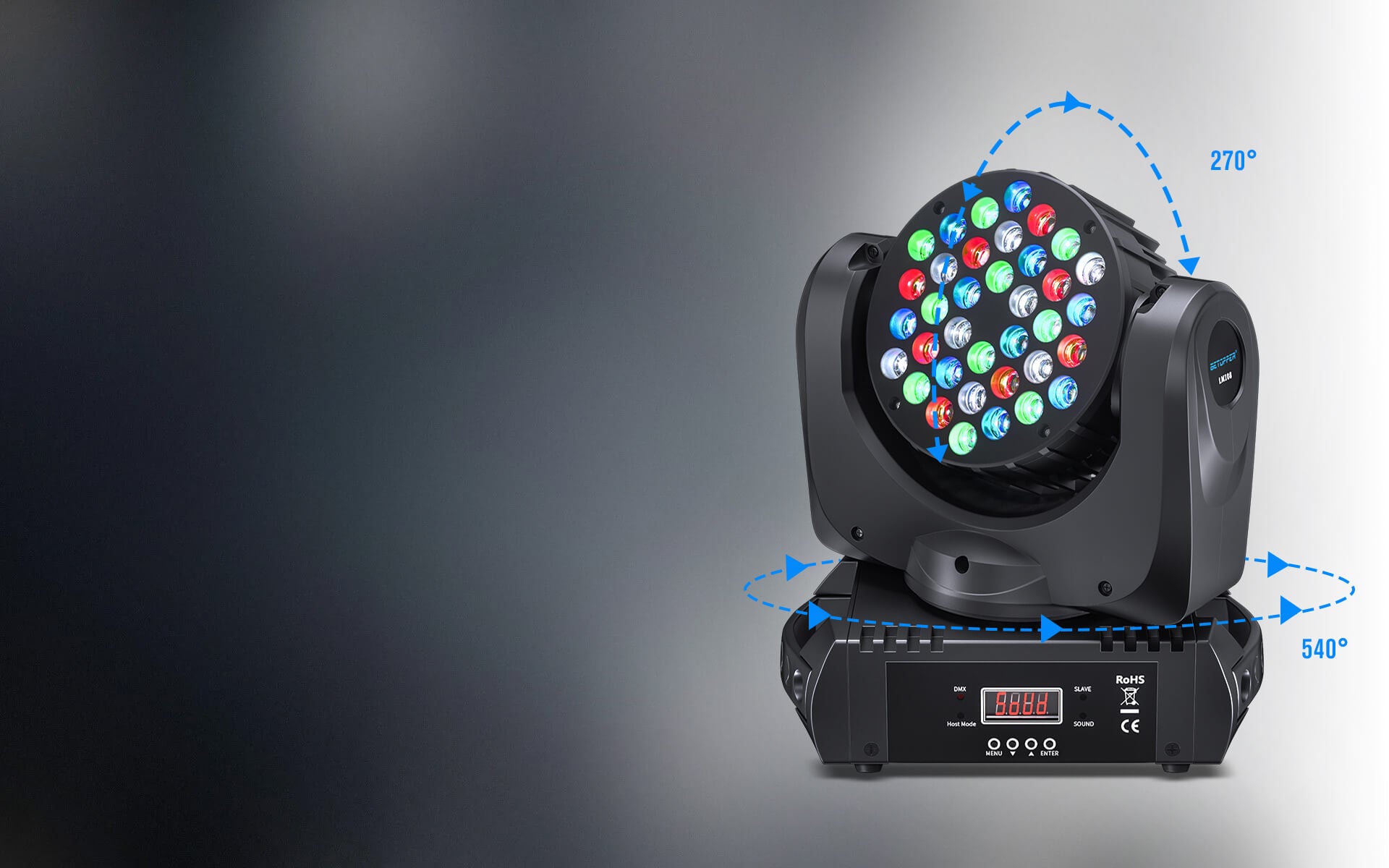 BETOPPERミニムービングヘッドDJライト LB100