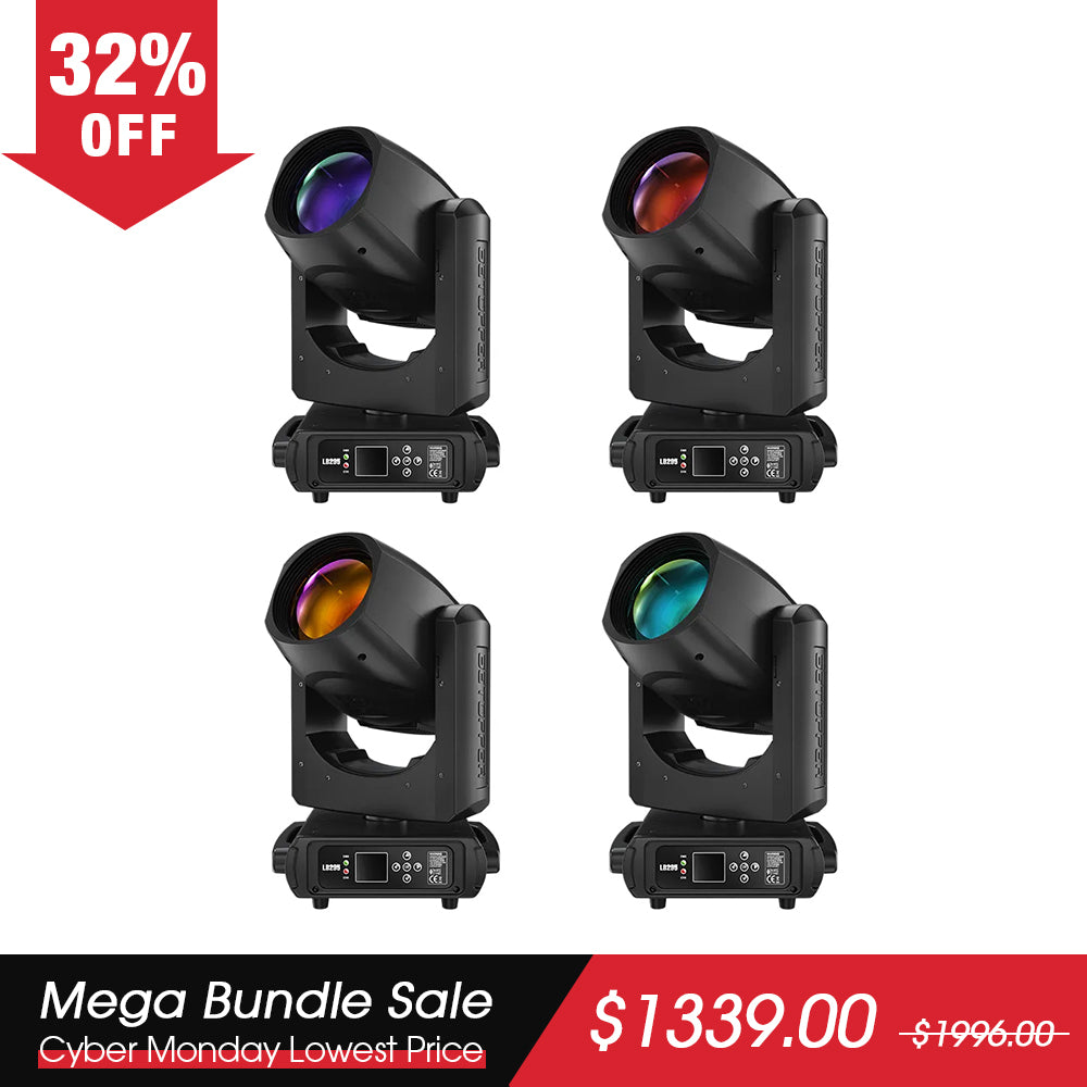 Betopper LB295 295w Pro Moving Head Beam Light (4pcs)