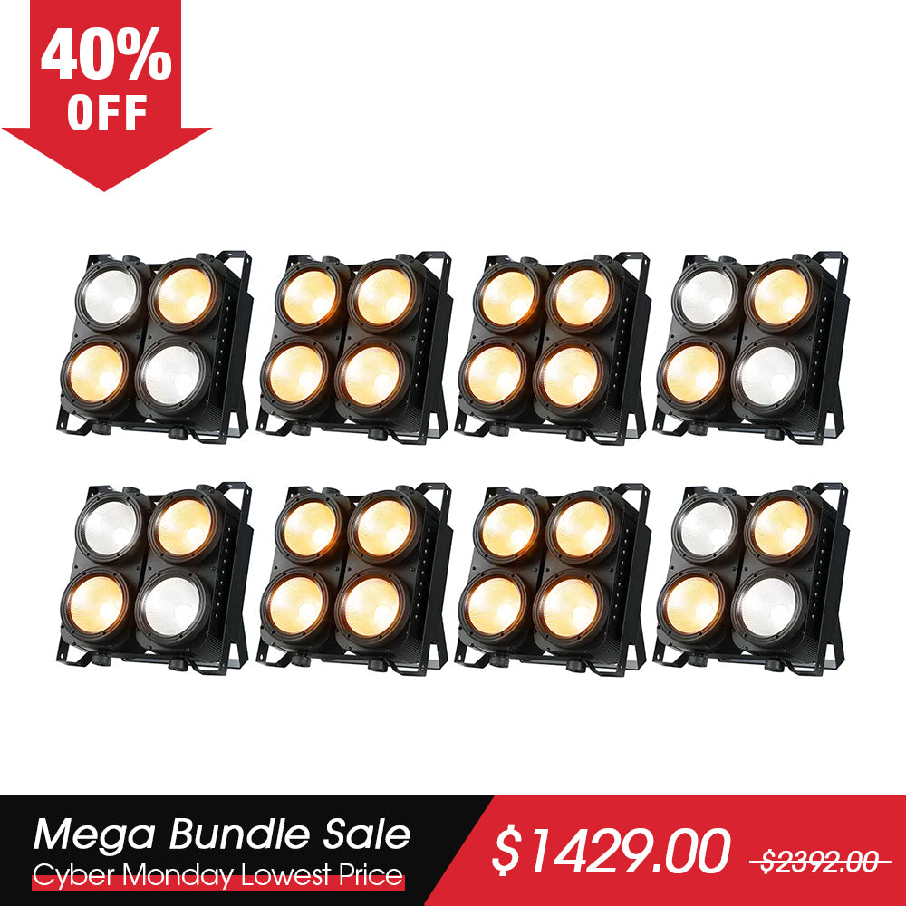 Betopper LC500 4x100w Amber/CW High CRI COB Blinder Light (8pcs)