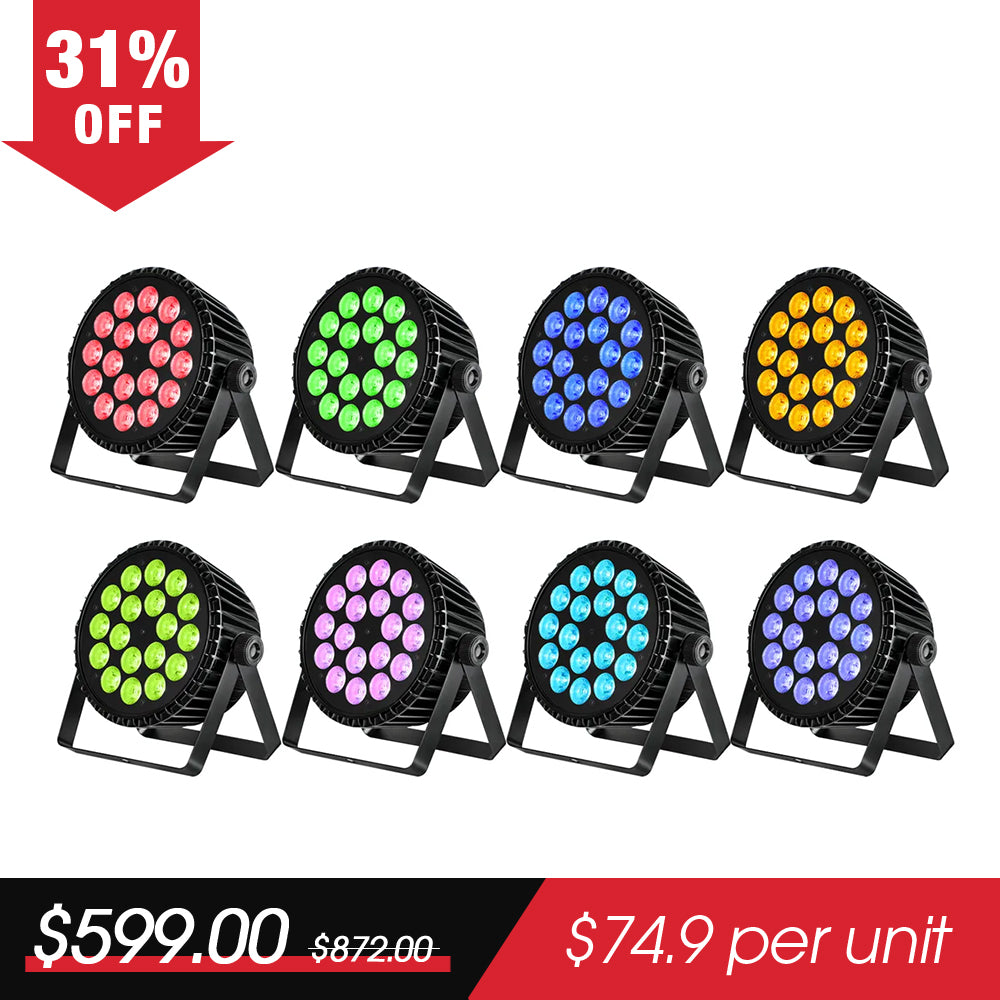 <tc>Betopper</tc> LPC1818 Verbessertes 18x18W Lime Amber UV + RGB LED PAR-Licht