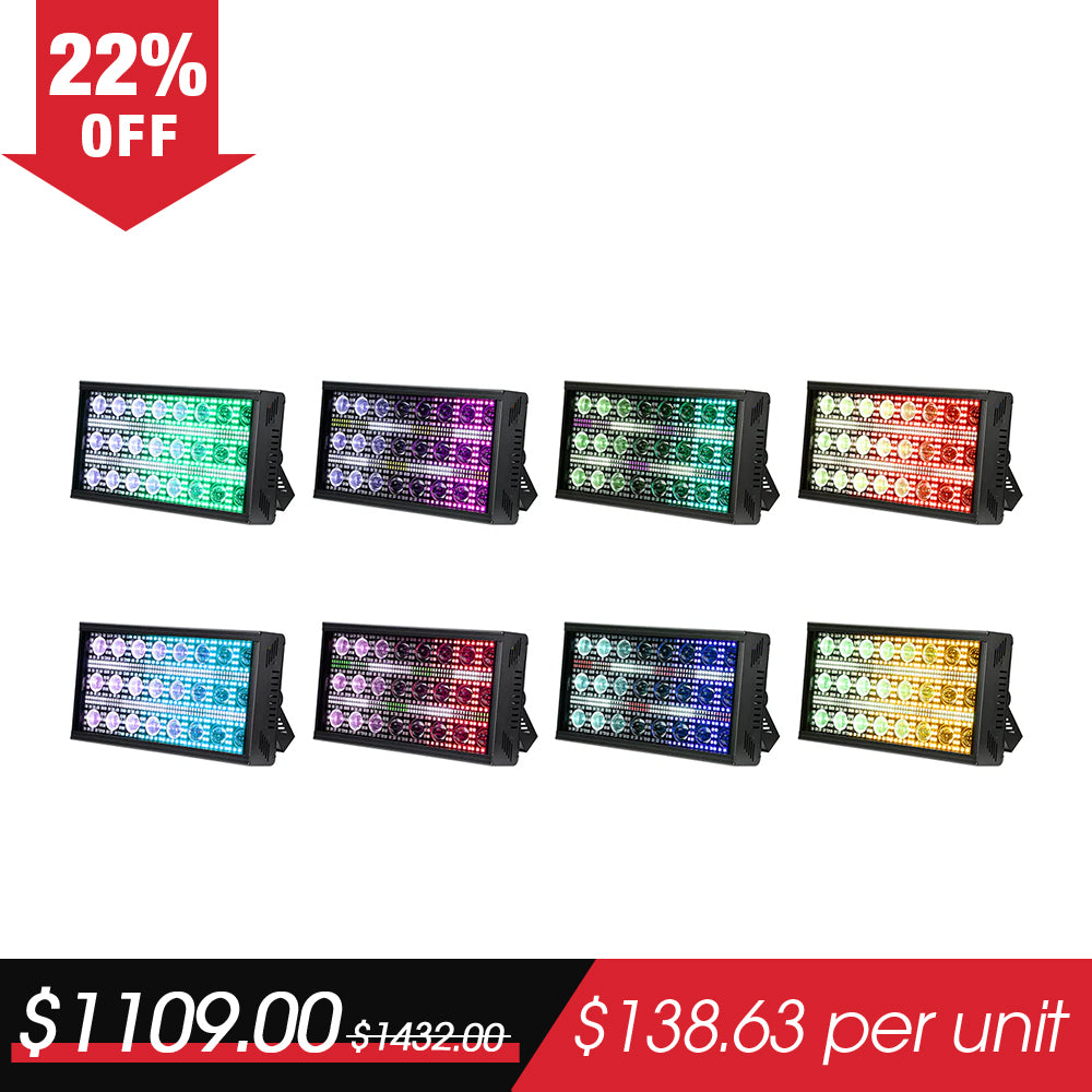 <tc>Betopper</tc> Luci stroboscopiche a effetto Matrix LF2405 da 300 W (8 pezzi)