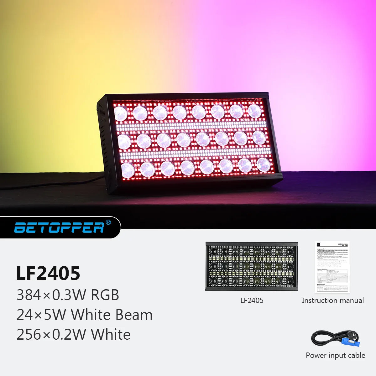 <tc>Betopper</tc> Luci stroboscopiche a effetto Matrix beam LF2405 da 300 W