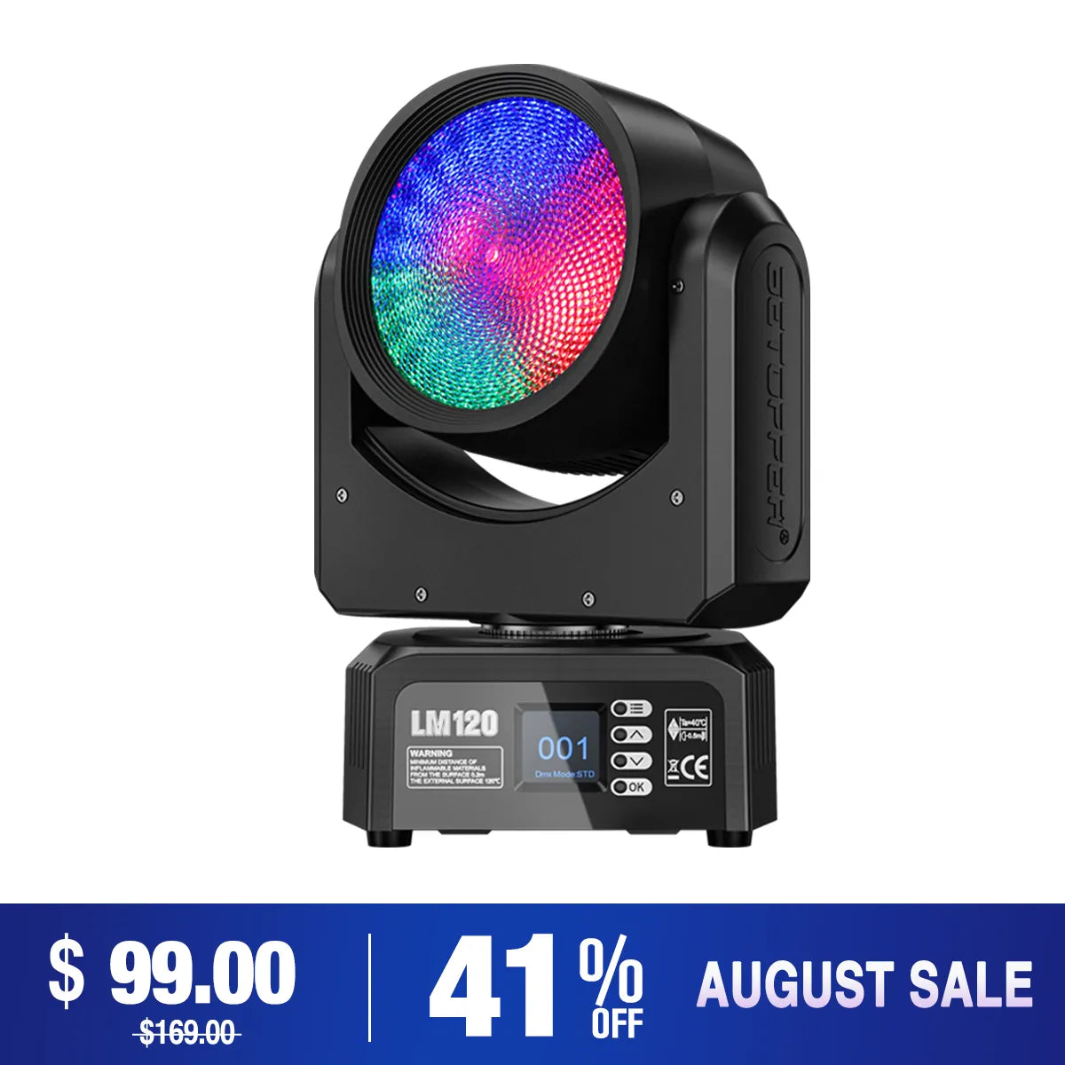 <tc>Betopper</tc> Projecteur DJ à tête mobile LM120 Demon's Eye 120 W