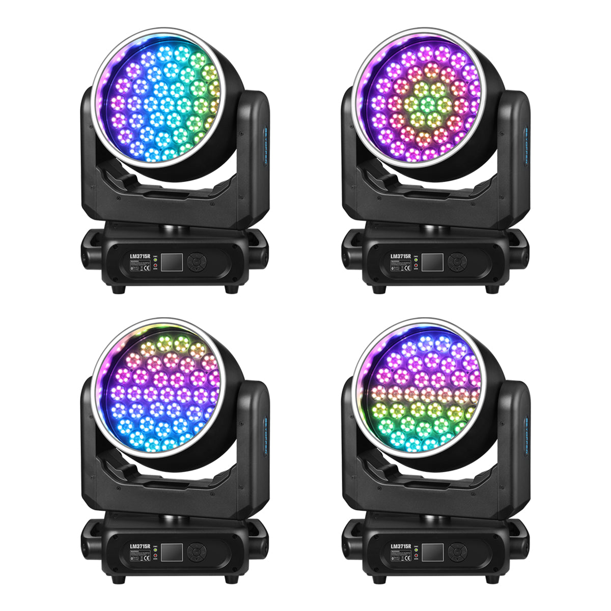 Betopper LM3715R 37×15W Wash Moving Head with Halo Ring