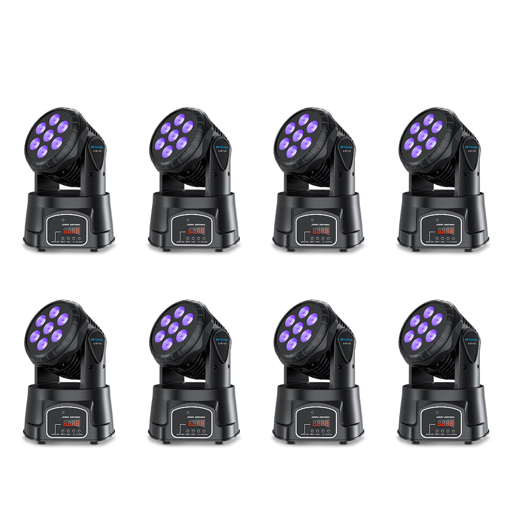 Betopper LM70S 7x8W RGBW Moving Head  Lights (8PCS)