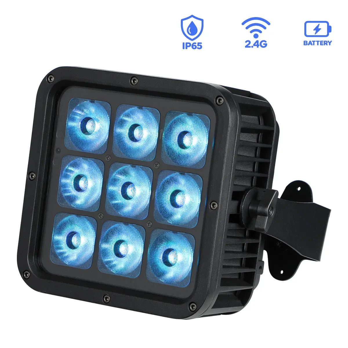 Betopper LPD001 9×18W RGBWA+UV 6-in-1 Battery-Powered IP65 Outdoor LED PAR Uplight
