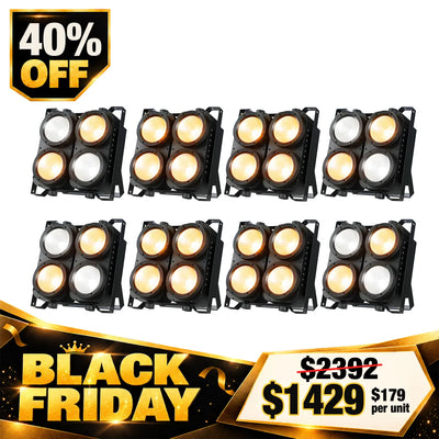 Betopper LC500 4×100W Amber/CW High CRI COB Blinder Light (8pcs)