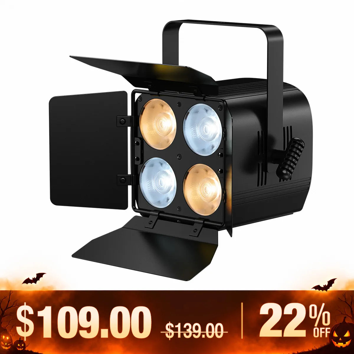 Betopper LC005-B 4×50W WW/CW COB LED PAR Light with Barn Doors
