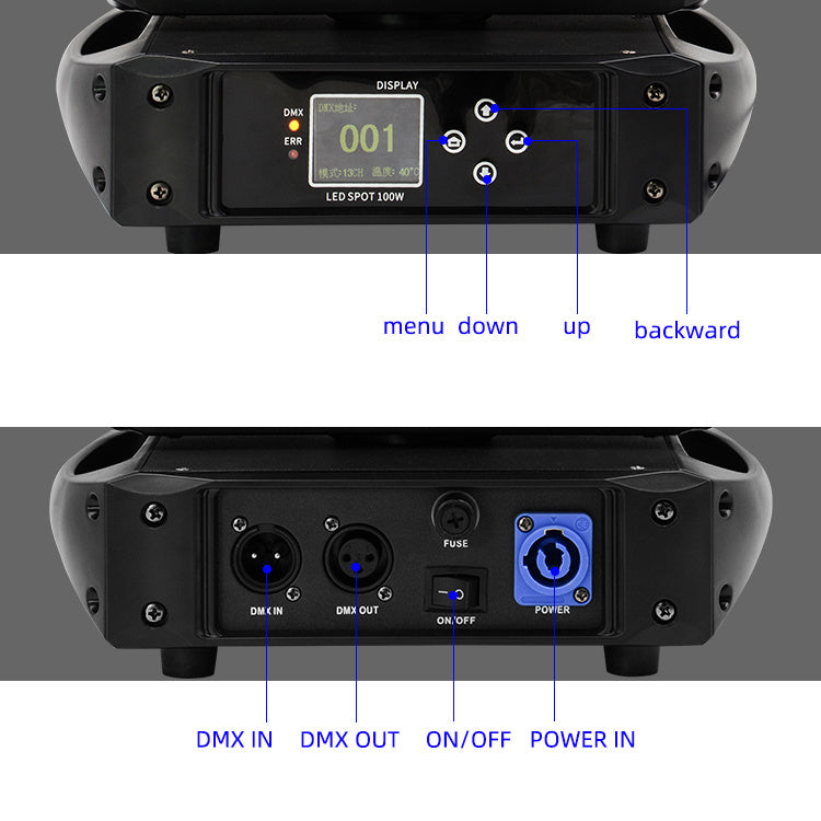 Betopper 100W Spot Gobo Lights Stage Effect Lighting For DJ Club Bars